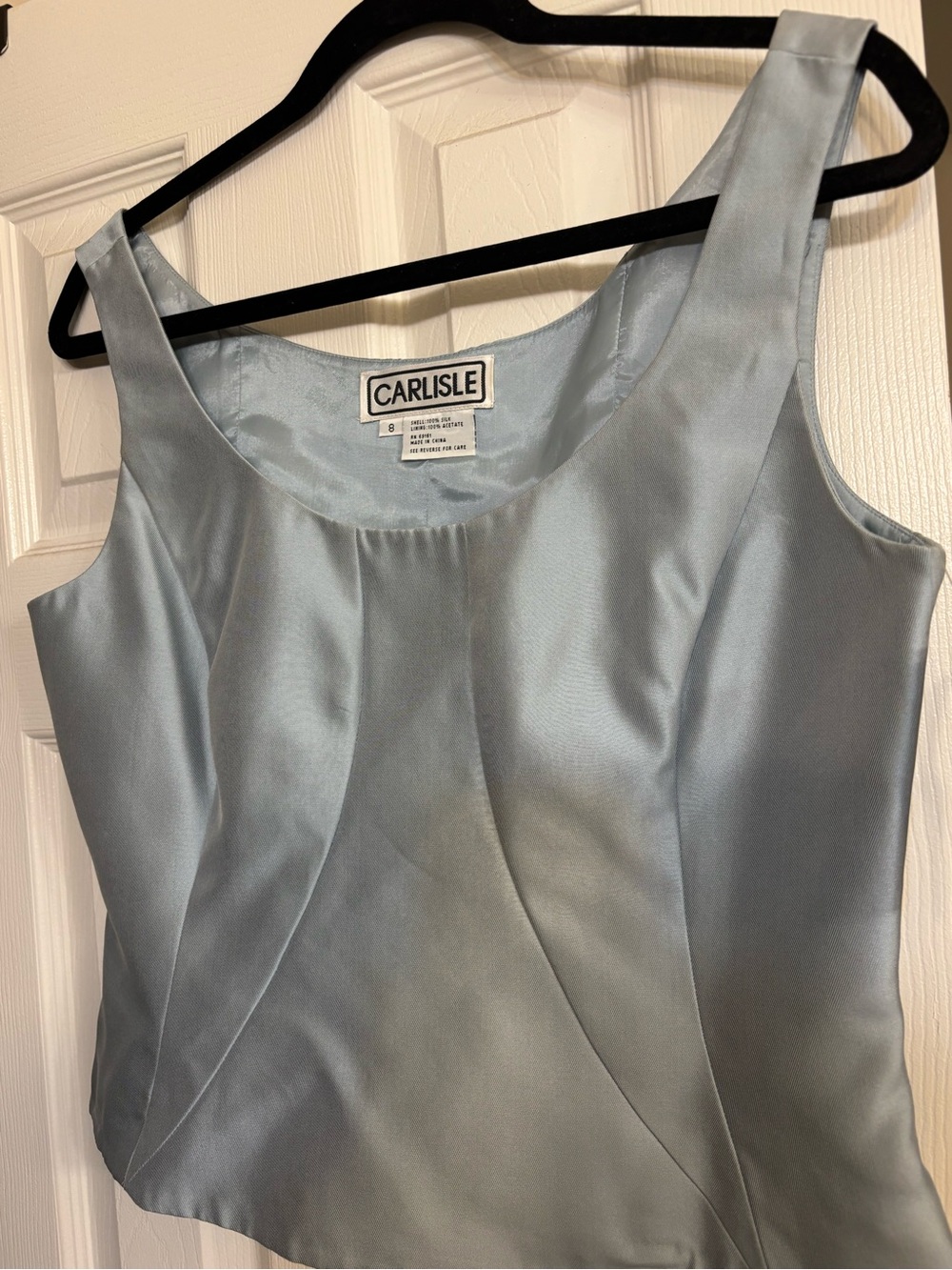 Carlisle Silk Pale Blue Sleeveless Shell Top